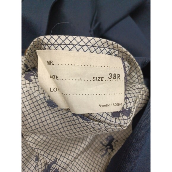 Vintage 1970’s The JC Penny Comfort Blazer Men Navyblue Size 38R Fleur-de-lis - Picture 7 of 7